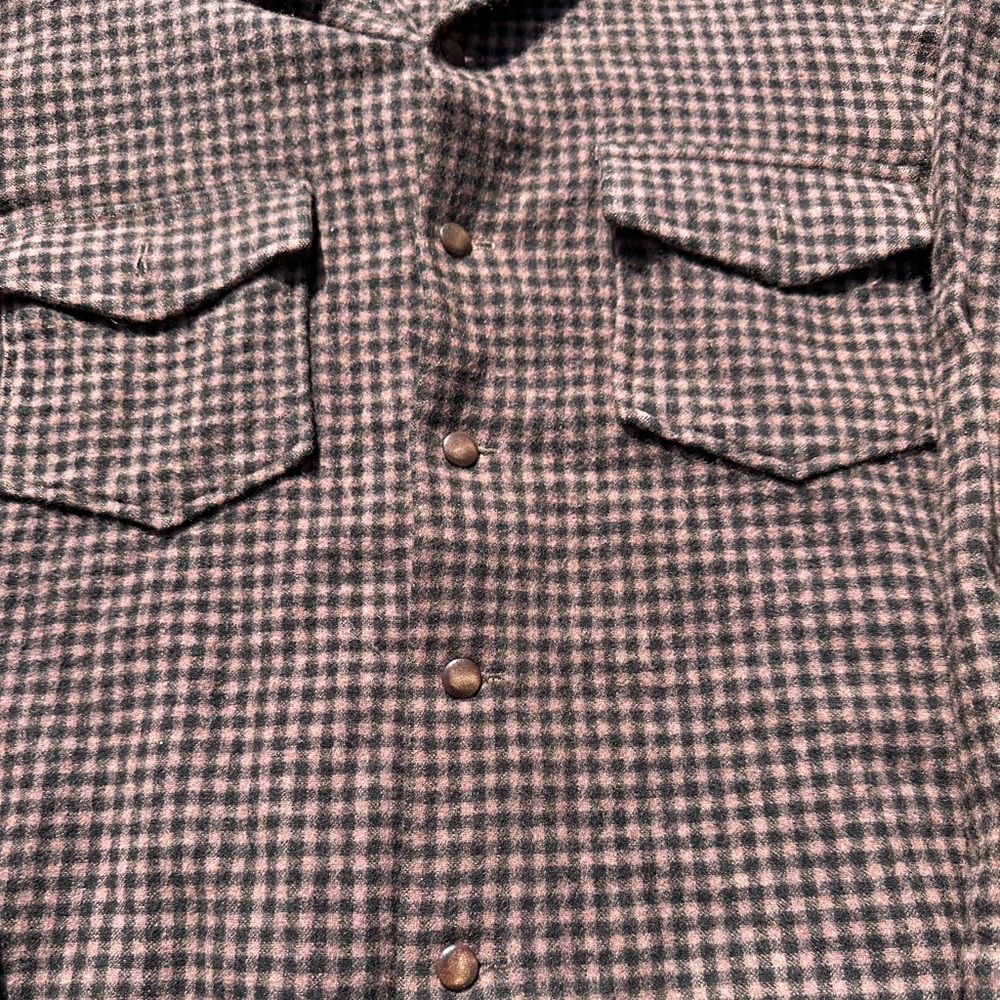 Vintage 1930s 1940s wool loop collar plaid shirt - Picture 8 of 10